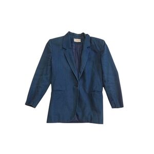 Vintage 90s Braemer Petites Blue Blazer Small